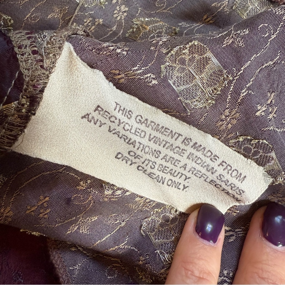 Anthropologie Burning Torch Recycled Vintage Indian Saris Patchwork Maxi Skirt - Picture 11 of 11